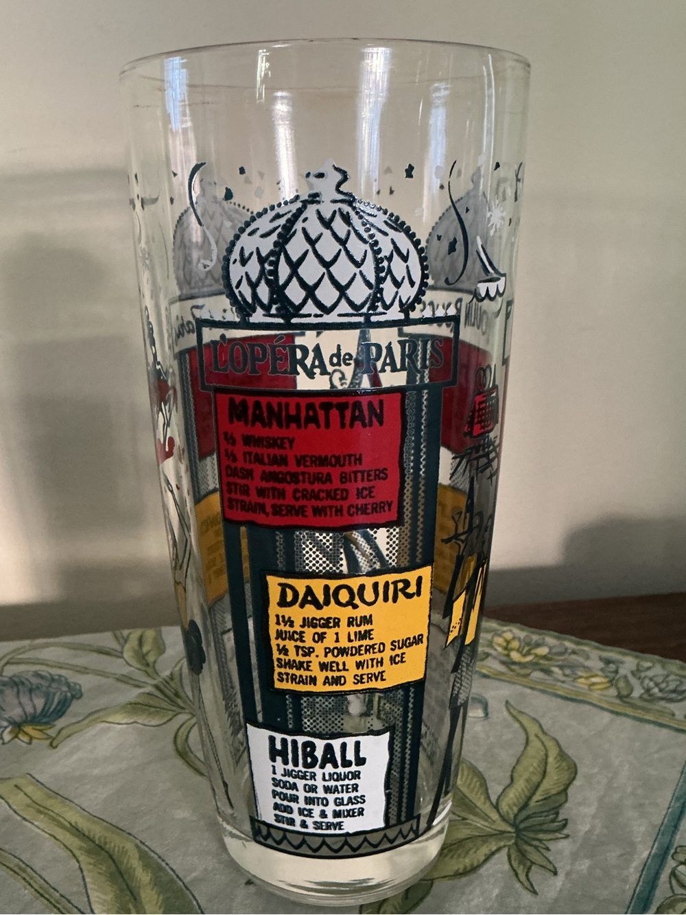 MCM Cocktail Shaker Glass Paris France Moulin Rouge, Opera & Ballet